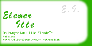 elemer ille business card